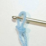...thread onto the crochet hook and tighten both ends.