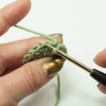 prick only into the front loop of the next stitch and pull through the working thread - there are two loops on the hook...
